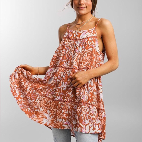 Buckle Orange Tiered Tunic Tank - Picture 1 of 7